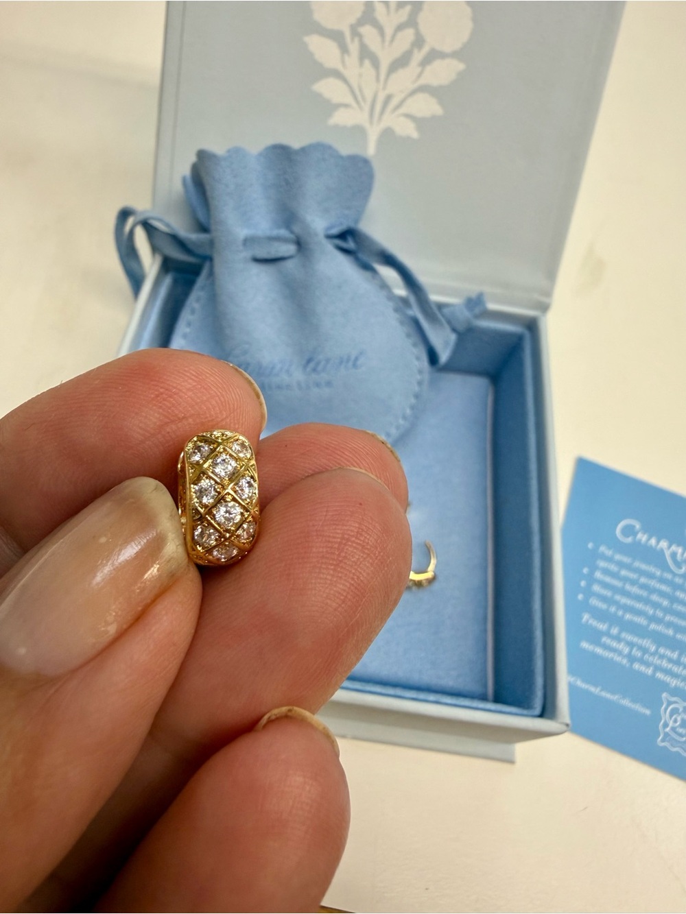 Gold-Tone Crystal Quilted Huggie Earring - Sparkling Gold